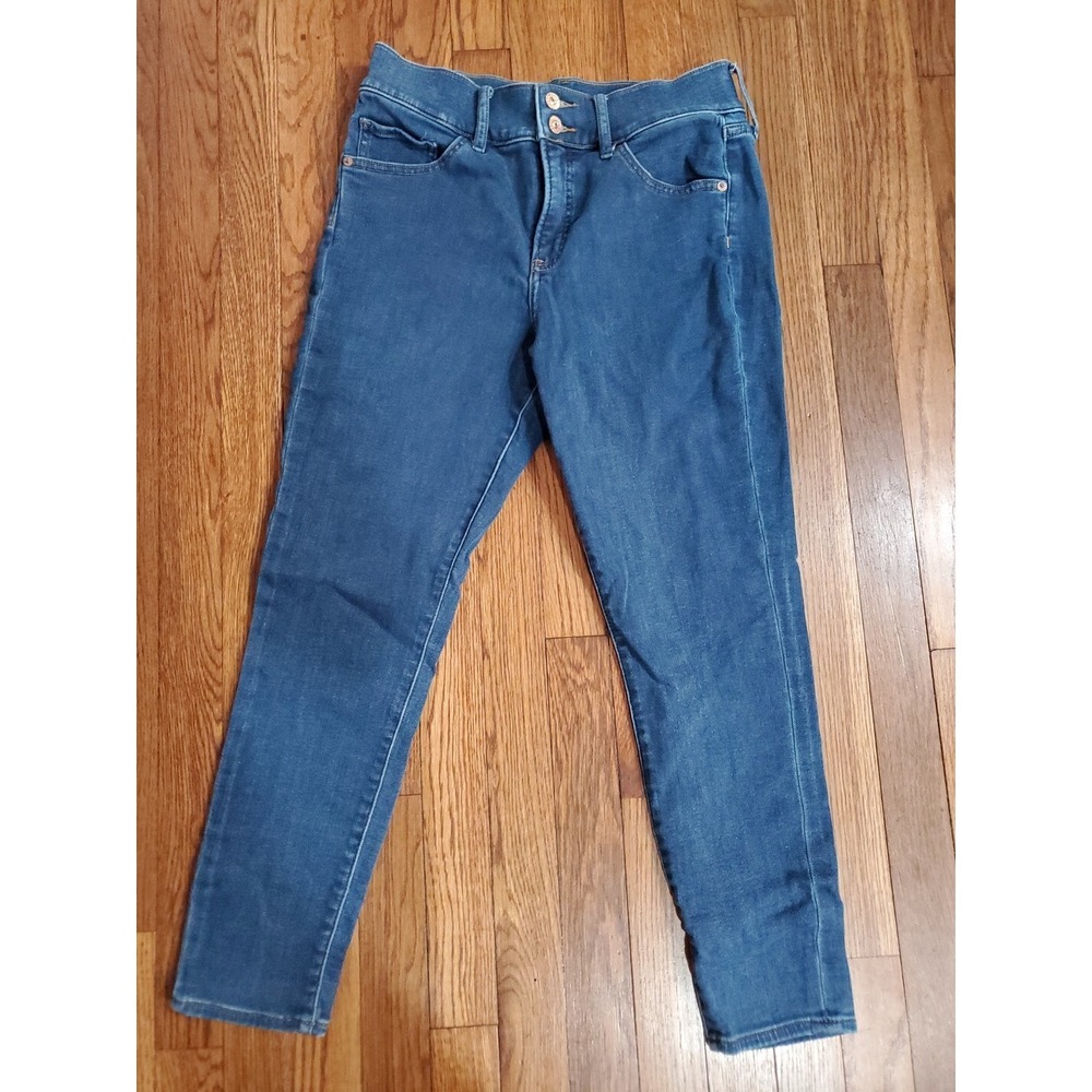 Express Womens Cropped Skinny Mid Rise Stretch Jegging‎ Flex Waist Med Wash 8R